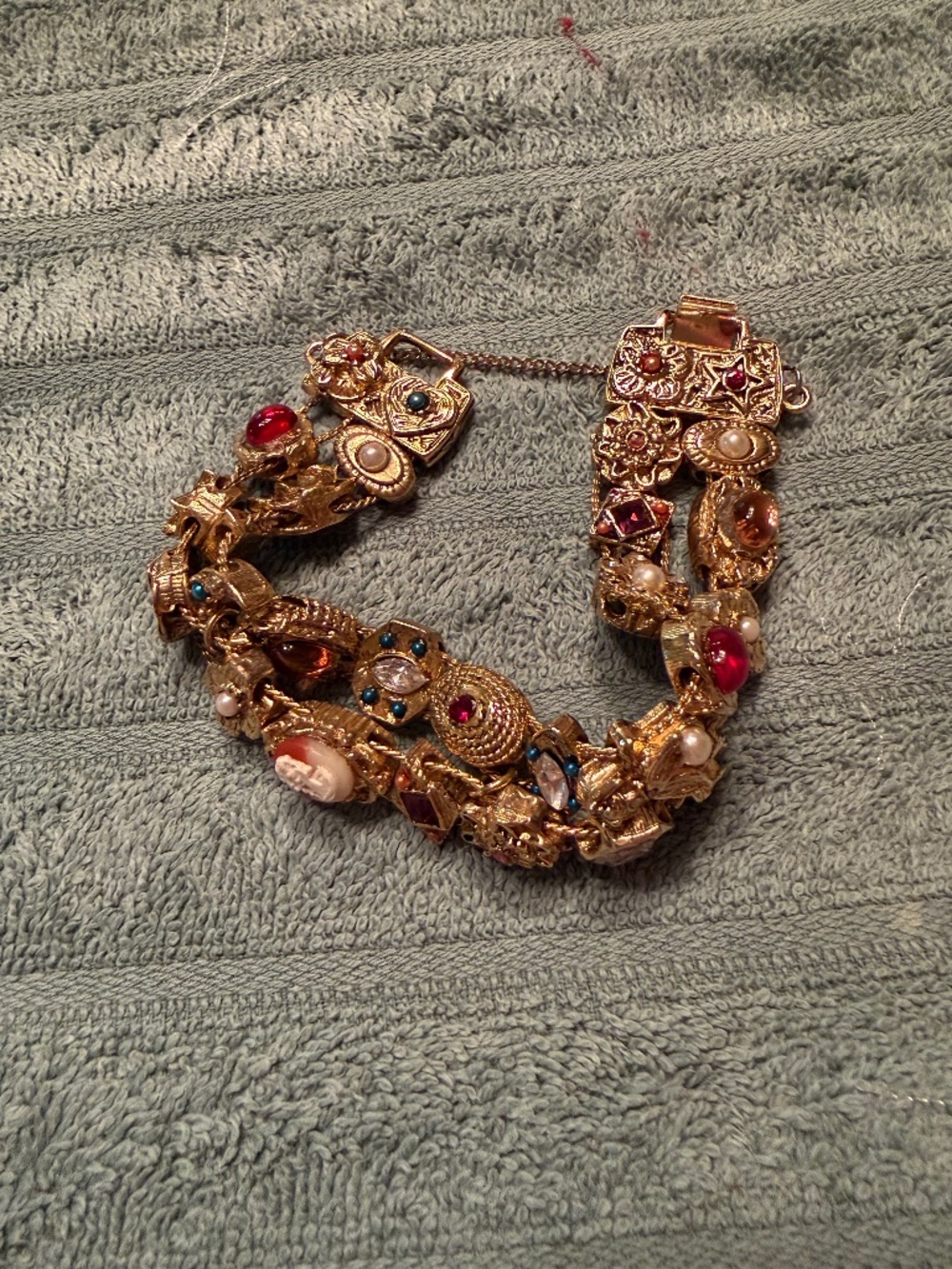 Goldette double strand bracelet